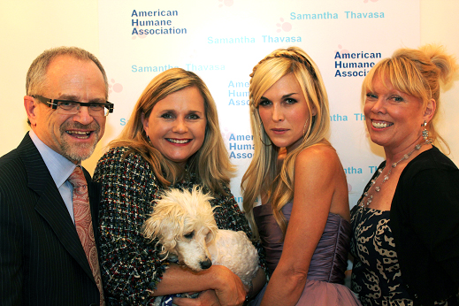 Eric Brunner, Chairman of the Board of American Humane Association; Robin Ganzert, President and CEO of American Humane Association; Tinsley Mortimer; and Jone Bouman, Communications, American Humane Association&rsquo;s Film & Television Unit. 